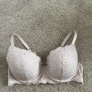 38DD Pink Lace Full Figure Push-Up Bra